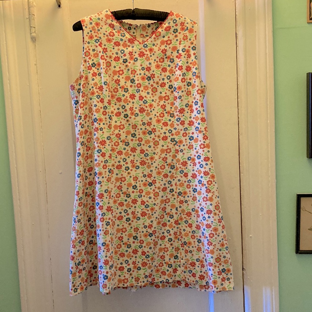 Vintage home-made sleeveless  XL dress.